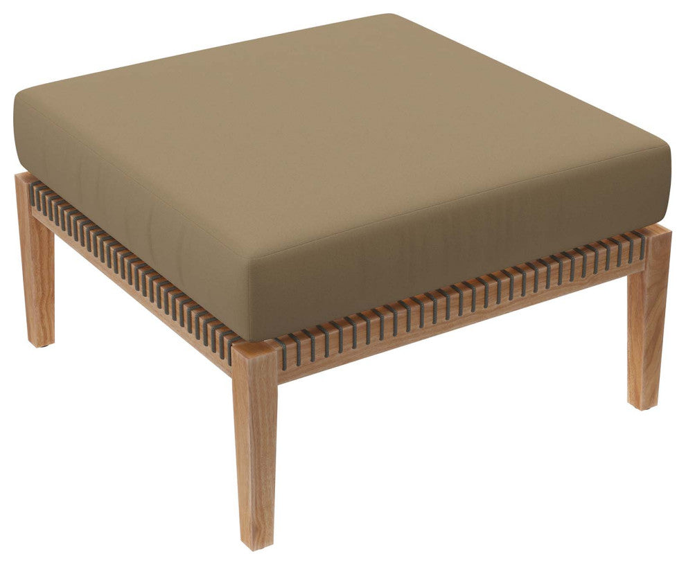 Clearwater Outdoor Patio Teak Wood Ottoman