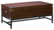 42" Brown Manufactured Wood And Metal Rectangular Coffee Table