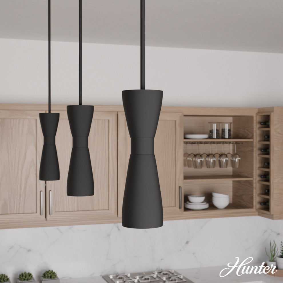 Zola Flat Matte Black 1 Light Pendant