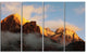 Foggy Hills in Zion National Park, Landscape Canvas Art, 48"x28", 4 Panels