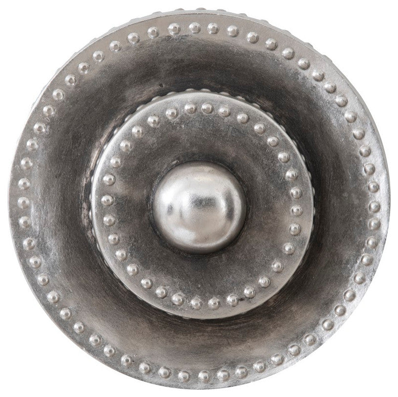 Circles Wall Tile, Silver Leaf With Antiquing