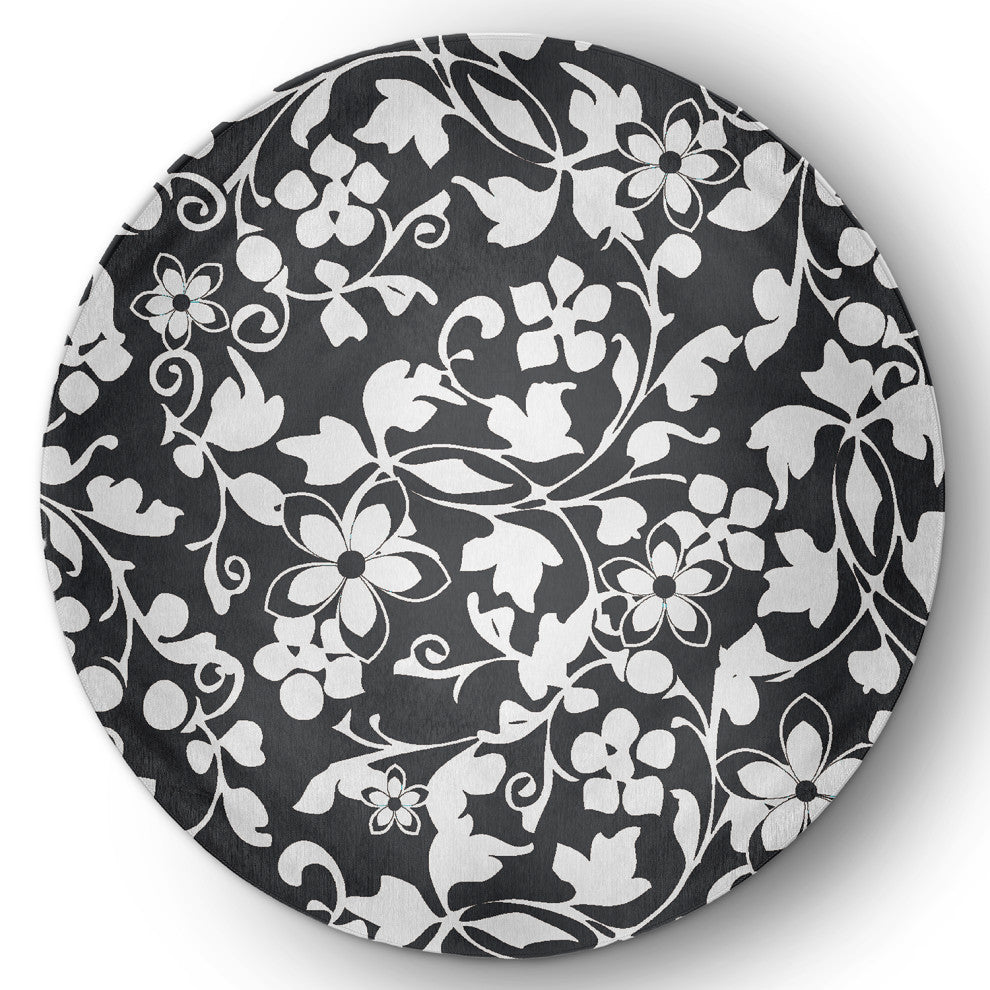 Evelyn Spring Chenille Rug, Pepper, 5' Round