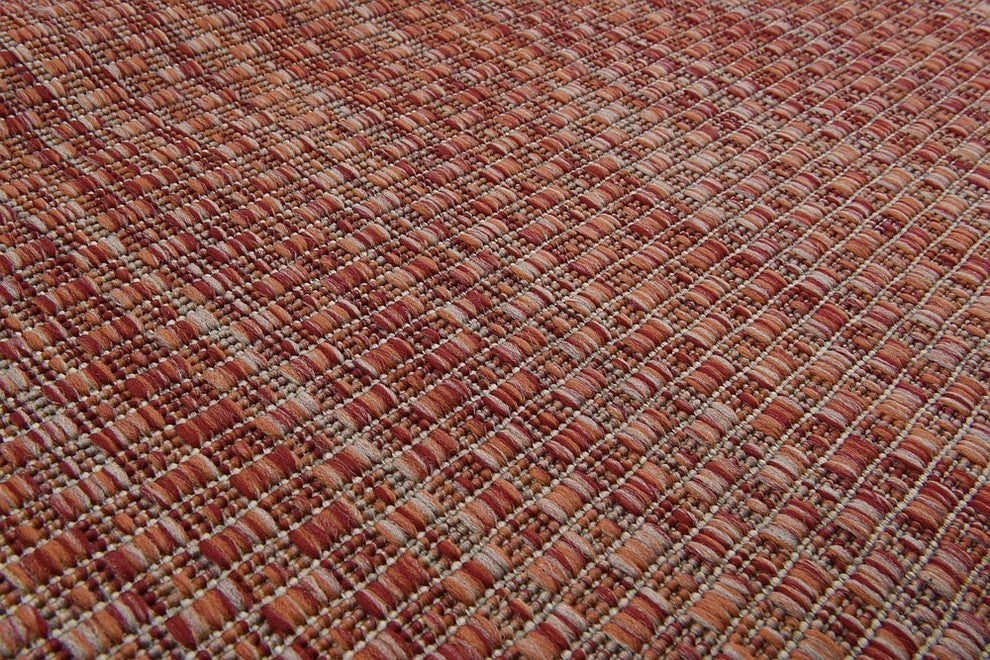 Unique Loom Rust Red Solid Outdoor 2' 0 x 6' 0 Runner Rug
