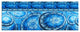 Blue Living Cells Fractal Design, Abstract Canvas Art Print, 70"x28", 6 Panels