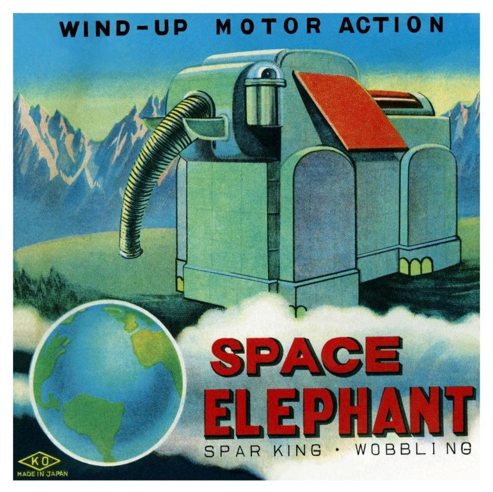 "Space Elephant" Digital Paper Print by Retrobot, 32"x32"