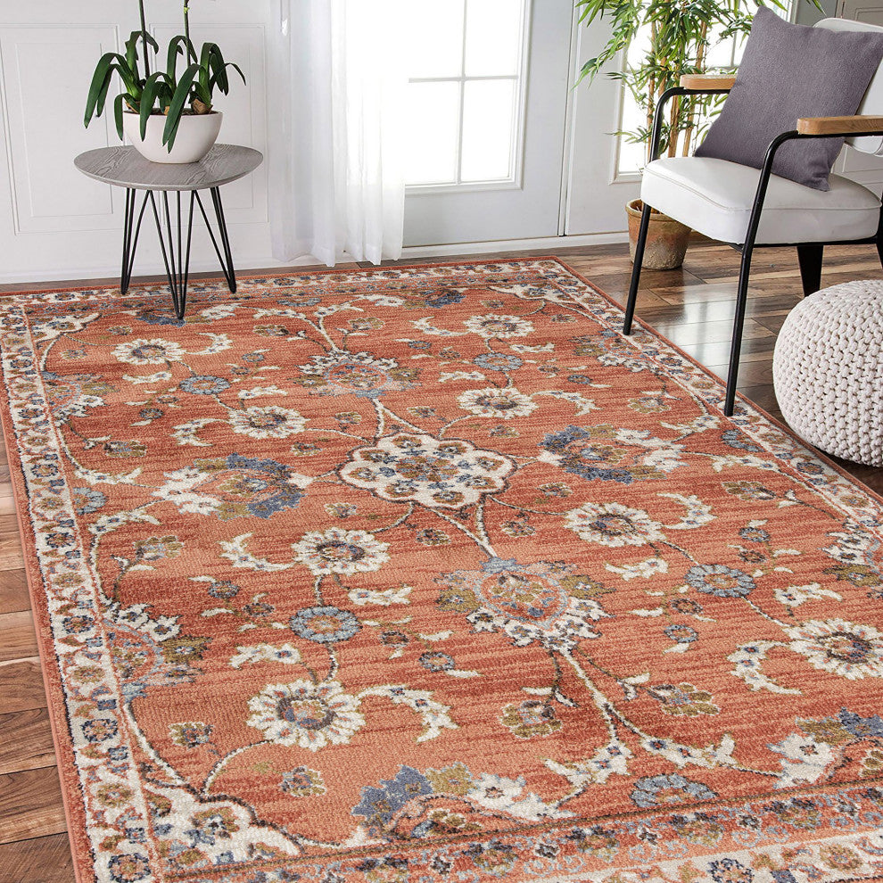 Jordan Bea Power-Loomed Polypropylene Area Rug, Orange, 6'7"x9'