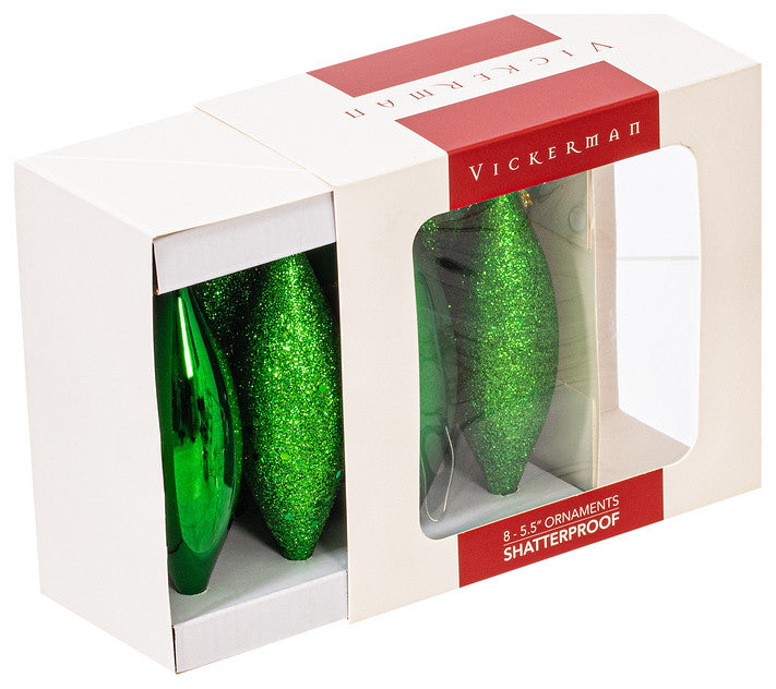 5.5" Drop 4 Finish Assorted, Set of 8, Green