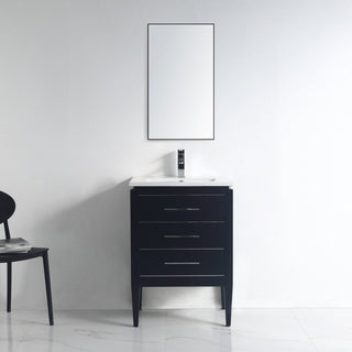 Grace 24" Single Bathroom Vanity Set, Black With Chrome Trim