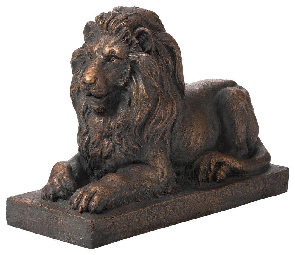 21.75"L MGO Lying Guardian Lion Statue