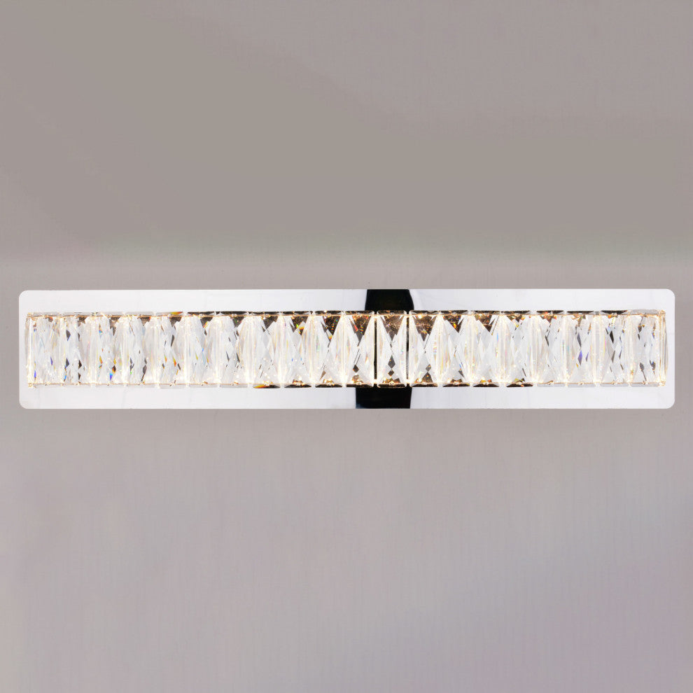Melrose 26" Integrated LED Chrome Crystal Bath Bar Vanity Light
