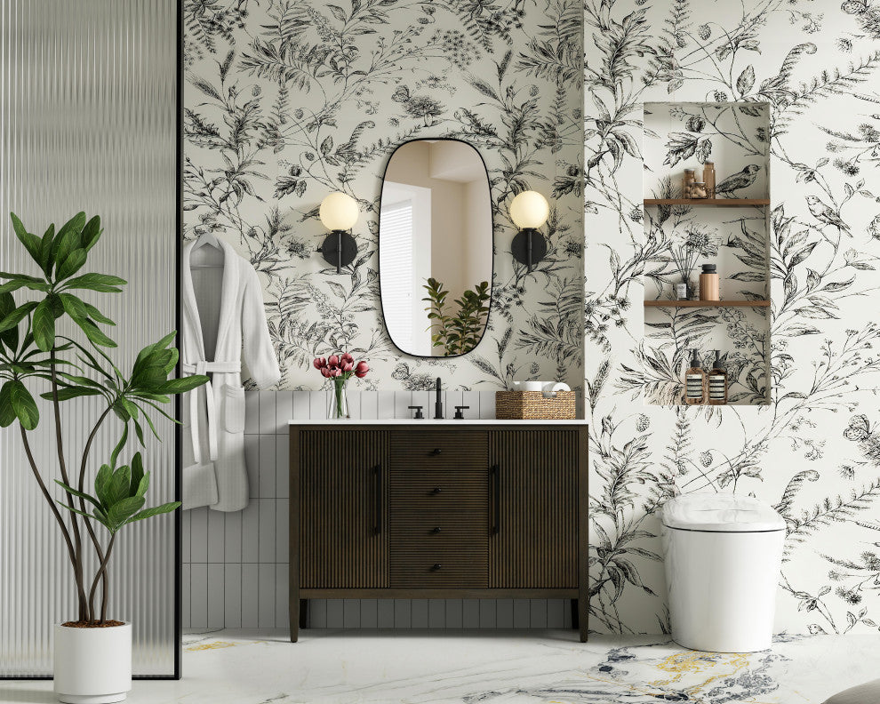 Home Living 48" Single Bathroom Vanity, Chocolate Oak