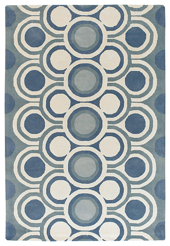Fresca Contemporary Area Rug, Blue, 5''x7''6" Rectangle