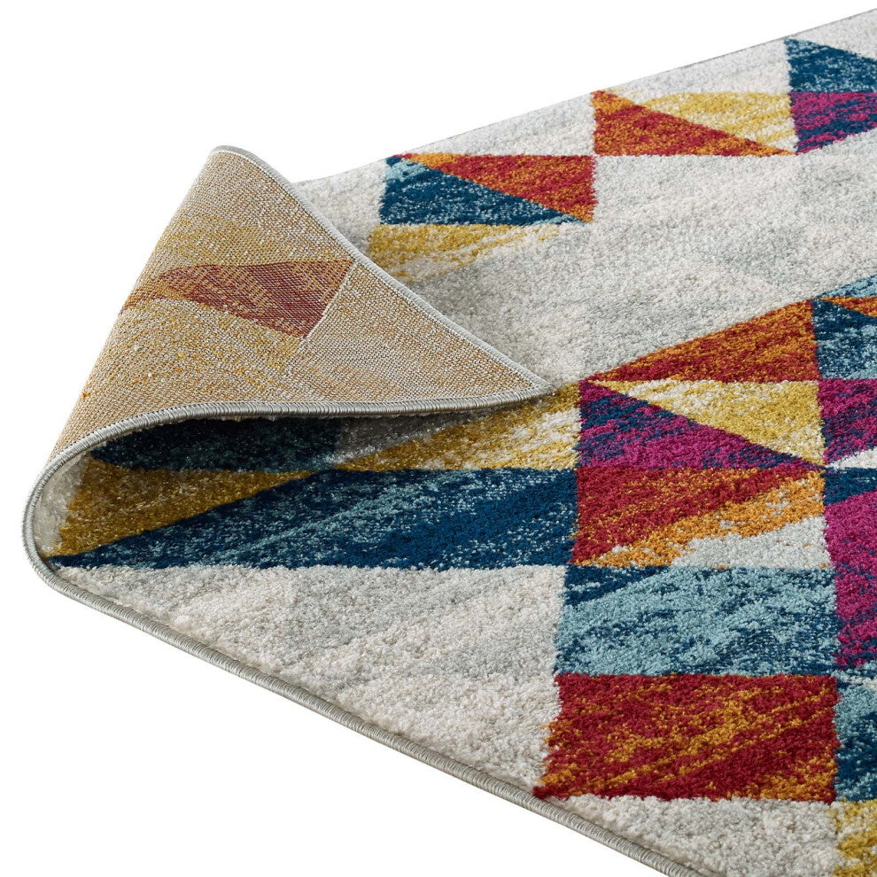 Area Rug Runner Floor Carpet, 8x10, Multi Colorful, Modern, Lounge Hospitality