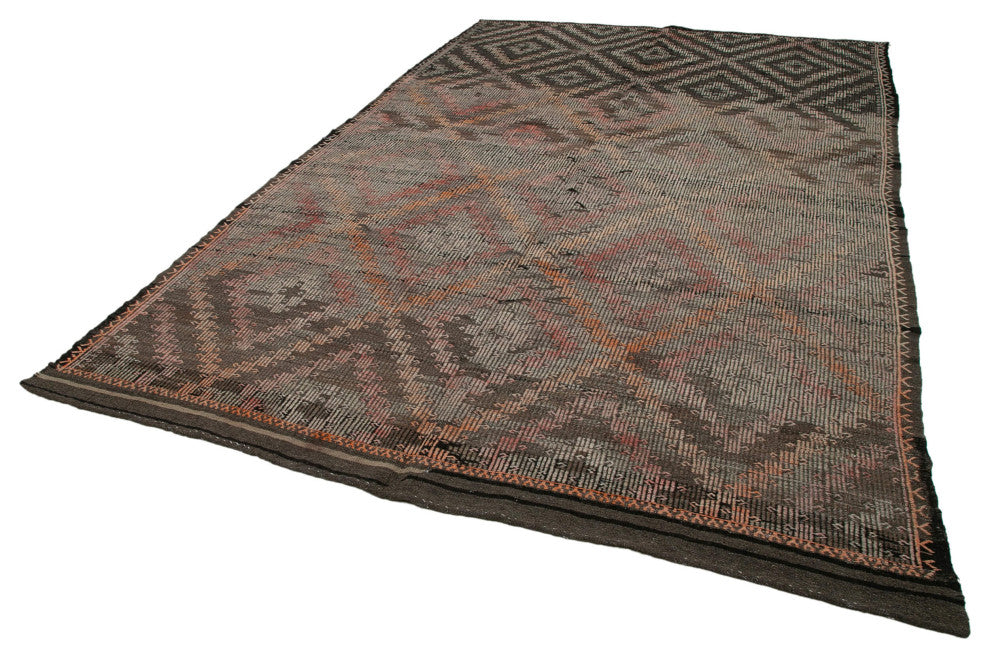 Rug N Carpet - Handwoven Anatolian 7' 7'' x 12' 0'' Unique Wool Kilim Rug