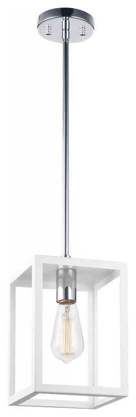 Matteo Lighting C76001WH One Light Pendant, White Finish