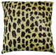 HomeRoots 18" x 18" x 5" Striking Leopard Torino Kobe Cowhide Pillow