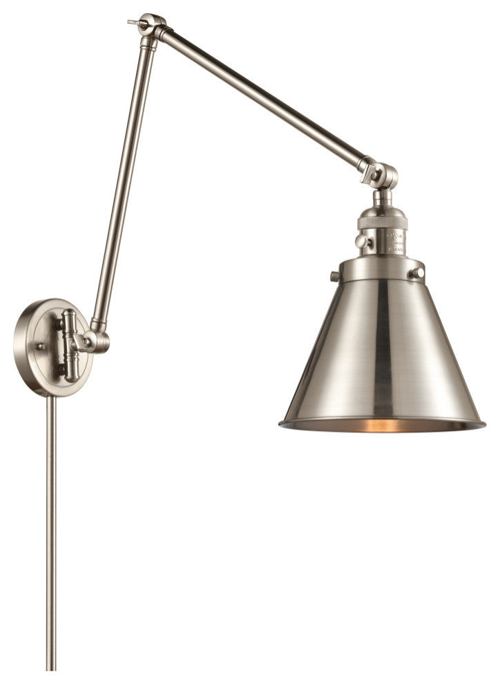 Appalachian Swing Arm With Switch, Brushed Satin Nickel