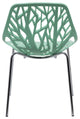 Leisuremod Asbury Plastic Stackable Dining Chair With Chromed Legs, Set of 2, Mint