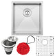 16" Zero Radius Undermount 16-Gauge Stainless Steel Kitchen and Bar Sink, Sink W