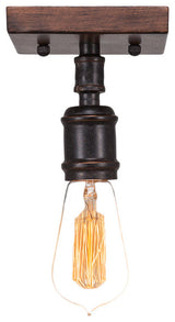 Portland 1-Light Semi-Flush with Amber Antique Bulb
