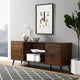 60" Midcentury Modern 2-Door TV Stand Media Console, Dark Walnut