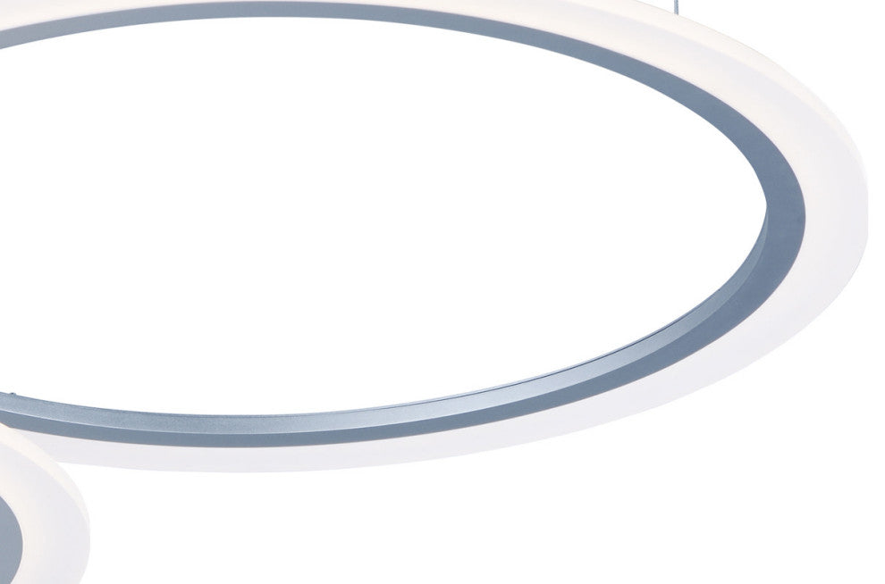 ET2 E22662-11 Saturn II 44"W 4 Ring LED Chandelier - Matte Silver