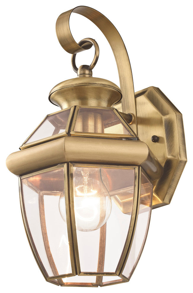 Monterey Outdoor Wall Lantern, Antique Brass, Antique Brass