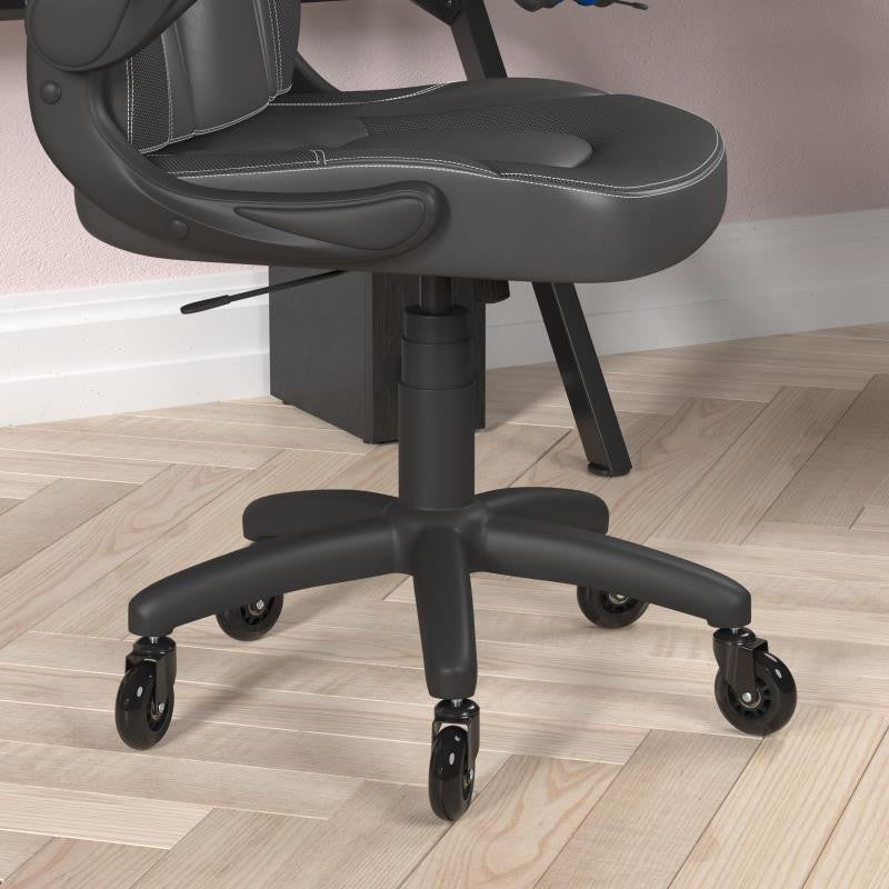 X10 Office Computer Chair, Flip-up Arms, Transparent Roller Wheels, Black