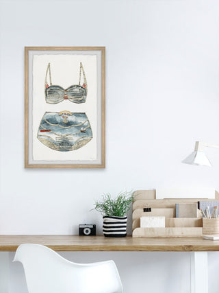 "Florida Retro Bikini" Framed Painting Print, 8x12