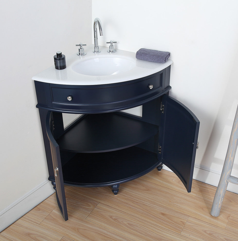 24"� Triadsville Navy Blue Corner Bath Vanity