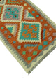 Sangat Kilim Irfan Rust/Light Blue Runner, 2'9x8'3