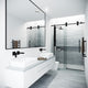 VIGO Elan 56" to 60" W x 74" H Frameless Sliding Shower Door, Matte Black, Clear Glass