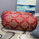 Natural Geo Gold/Red Gao Takiya Bolster Pillow, Set of 2