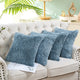 Shaggy Faux Fur Pillow Cover, Silver Blue, Set of 4, 20"x20"