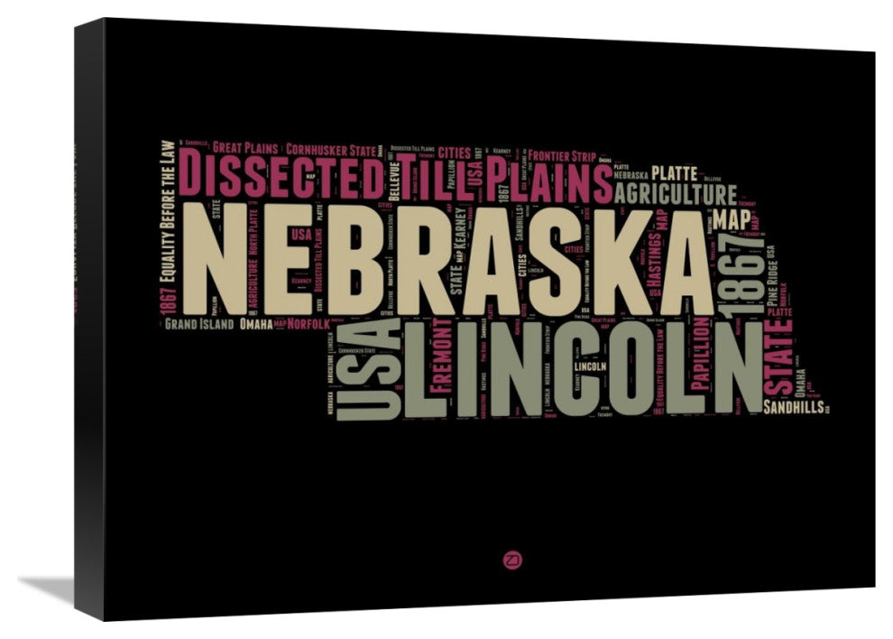 "Nebraska Word Cloud 1" Fine Art Print