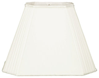 Rectangle Empire Lampshade, Pleated Cut Corners, White, 12"