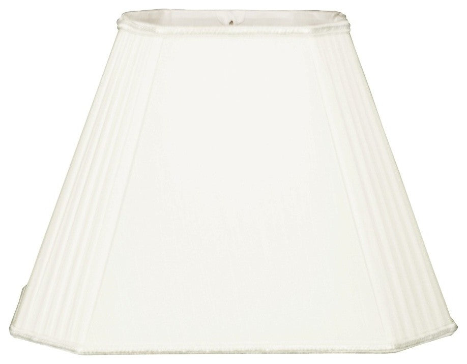Rectangle Empire Lampshade, Pleated Cut Corners, White, 12"