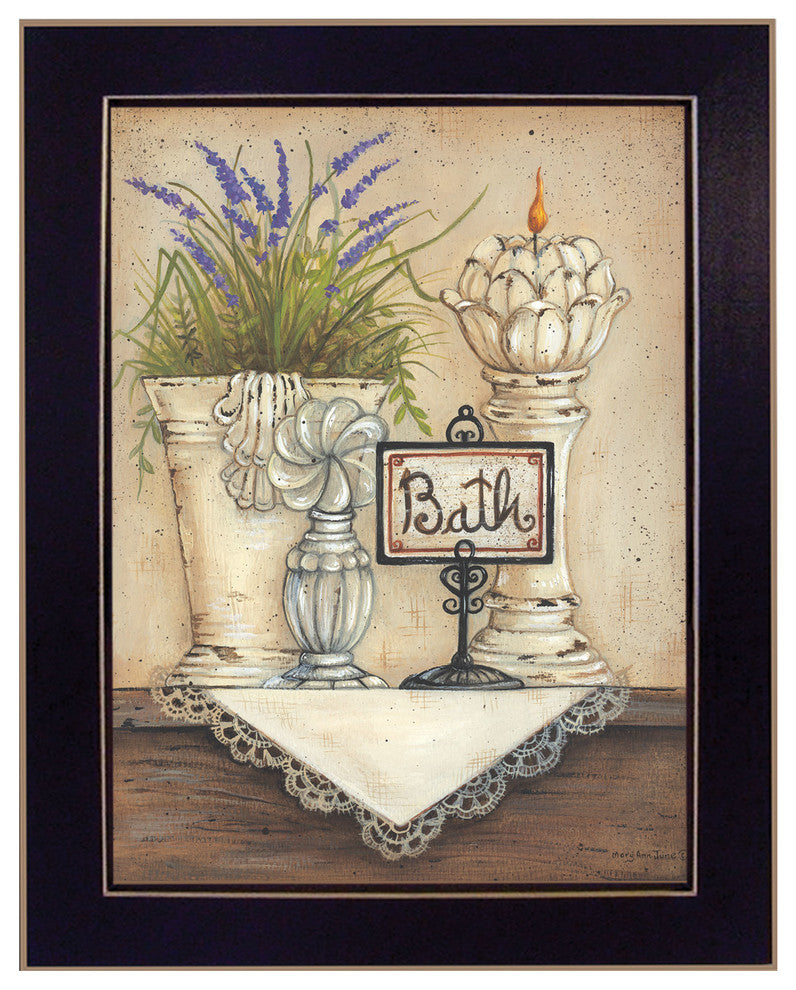 "Bath" By Mary June, Printed Wall Art, Ready To Hang Framed Poster, Black Frame