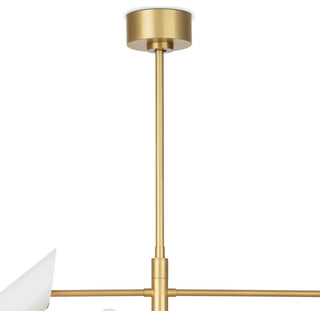 Vest Chandelier, White and Natural Brass