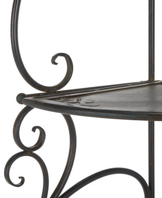 Safavieh Turuca 4 Tier Corner Shelf, Black Rust