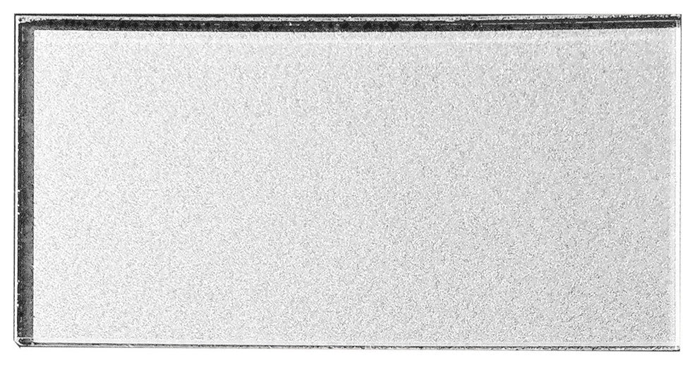 Forever 3"x6" Straight Edge Glass Subway Tile,Glossy Silver, Piece