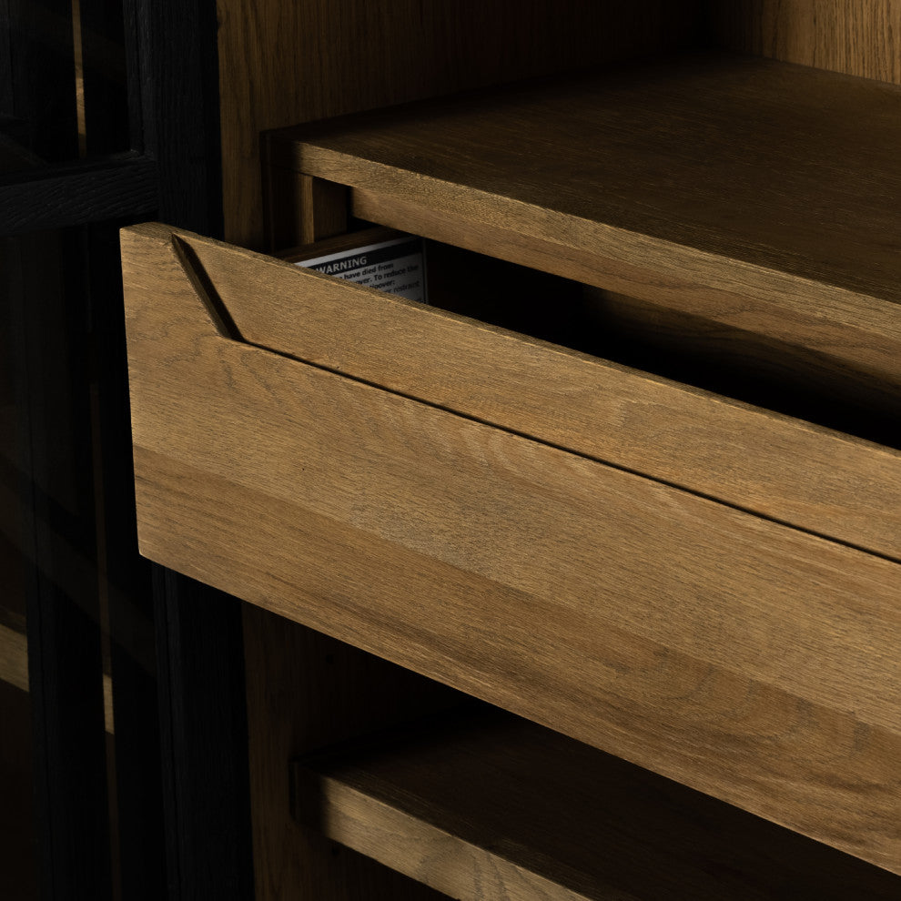 Infographic: drawer with warning label visible.