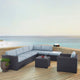 Biscayne 6-Piece Outdoor Wicker Seating Set, Mist
