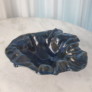 Free Form Bowl, Reactive Blue