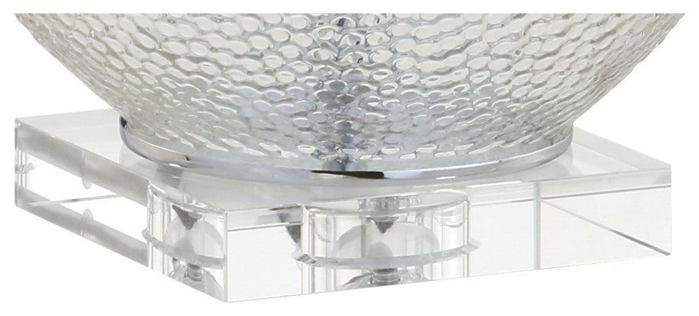 Avery 24" Glass and Crystal Table Lamp, Clear
