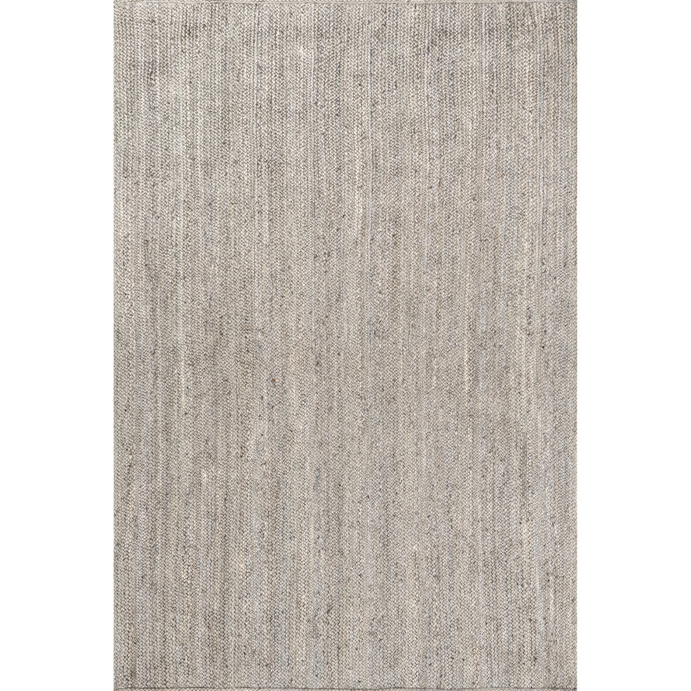 Nuloom Rigo Hand Woven Farmhouse Jute Rug, Grey 4' x 6'