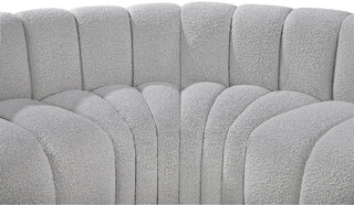 Arc Boucle Fabric Upholstered 8-Pc. U-Shaped Modular Sectional, Grey