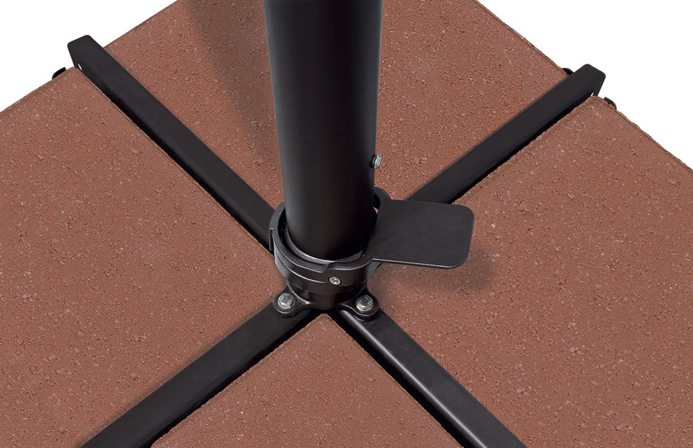 Skye 8.6' Square Umbrella With Cross Bar Stand, Ginkgo