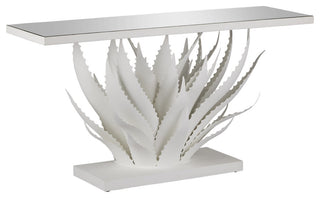 Agave White Console Table