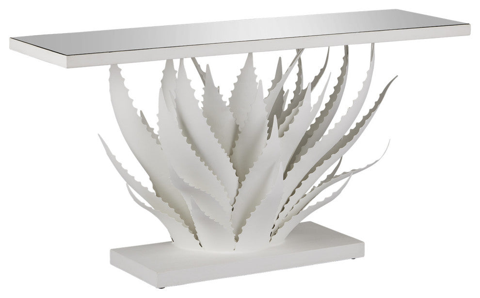 Agave White Console Table
